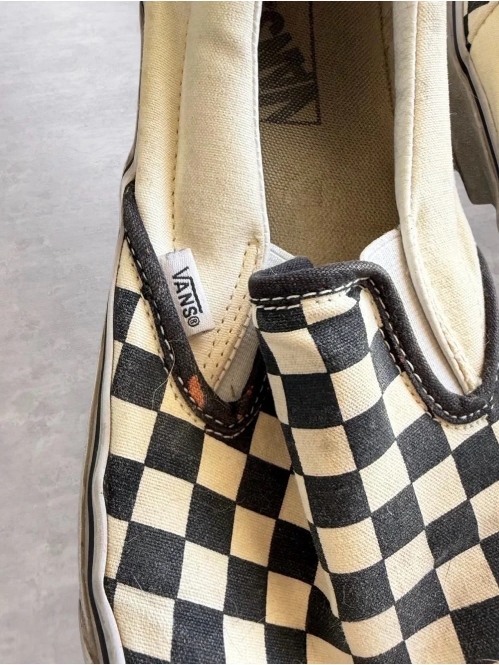 Vans Classic Slip-On Checkerboard in Black/Cream